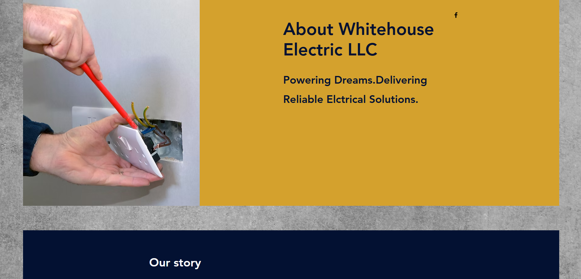 Whitehouse Electric About section — before redesign